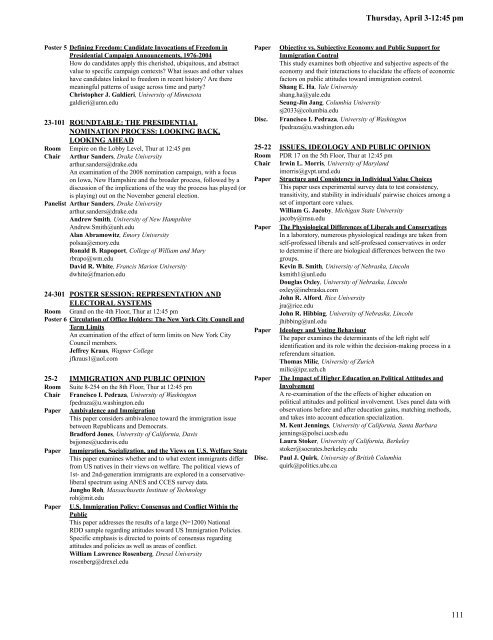 2008 Conference Program - Midwest Political Science Association