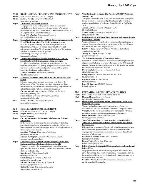 2008 Conference Program - Midwest Political Science Association