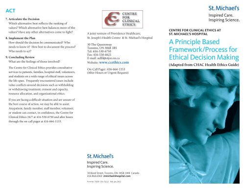 A Principle Based Framework/Process for Ethical Decision Making