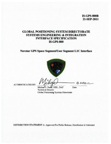 IS-GPS-800B, 21 Sep 2011 - US Coast Guard Navigation Center