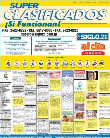 PXB: 2423-6222ÃŒWÃŒCEL. 5517-8306ÃŒWÃŒFAX: 2423 ... - Siglo21.com.gt