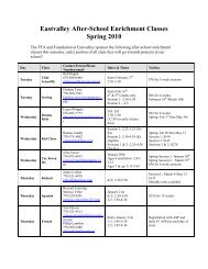 Eastvalley After-School Enrichment Classes Spring 2010