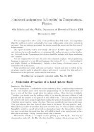 Homework assignments (4,5 credits) in Computational Physics