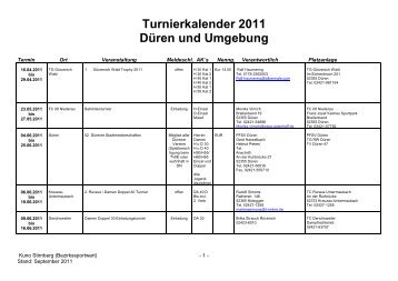 Turnierkalender 2011 DÃ¼ren und Umgebung - Tennisbezirk AC DN ...