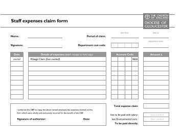 Staff expenses claim form
