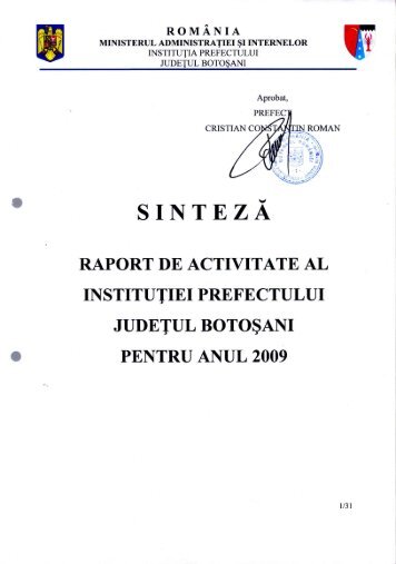 Sinteza - Prefectura JudeÅ£ului BotoÅani