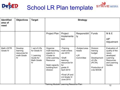 School LR Plan