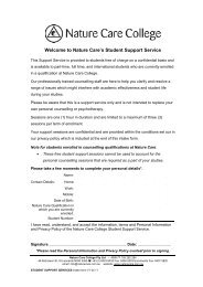 STUDENT SUPPORT SERVICES intake form V1 - Nature Care ...