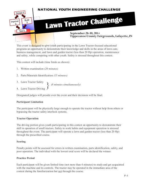 Lawn Tractor Contest - Indiana 4-H