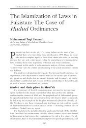 The Islamization of Laws in Pakistan: The Case of Hudud Ordinances