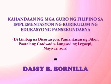 DAISY B. BORNILLA - DepEd Naga City