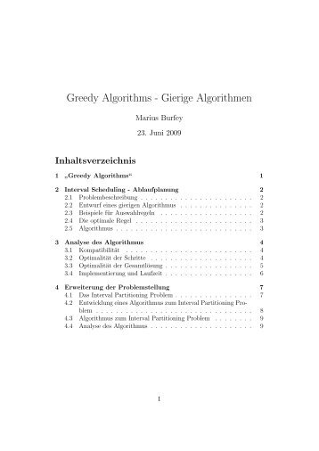 Greedy Algorithms - Gierige Algorithmen - ZAIK