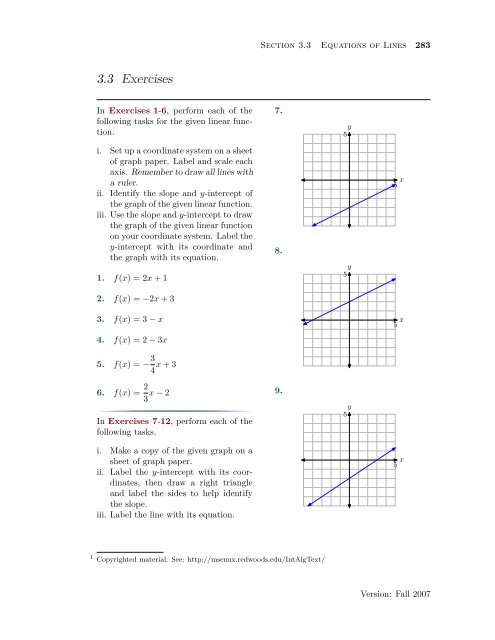 Exercises with Solutions