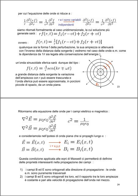 Equazioni di Maxwell & Onde elettromagnetiche Fisica II a.a. 2003 ...