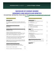 Genomics and Molecular Genetics - Lyman Briggs College