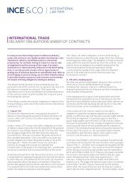 international trade delivery obligations under cif contracts - Ince & Co
