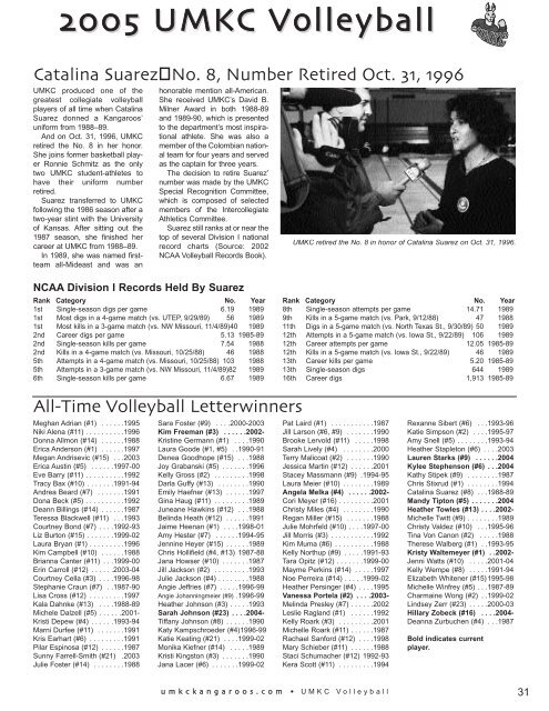 2005 Media Guide - UMKC Athletics