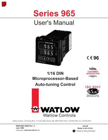Watlow Series 965 Manual - Entherm Inc.