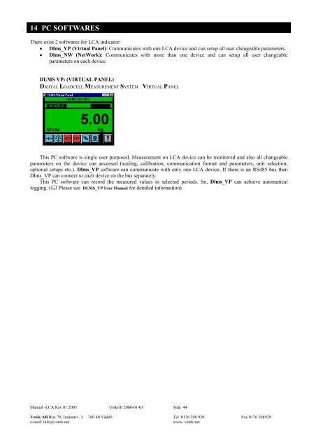 MANUAL rev 01 2005 eng LCA-D.pdf - Vetek Scales