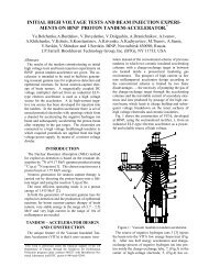 INITIAL HIGH VOLTAGE TESTS AND BEAM INJECTION EXPERI ...