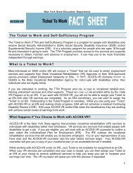 Ticket to Work Fact Sheet - acces - New York State Education ...