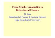 From Market Anomalies to Behavioural Finance