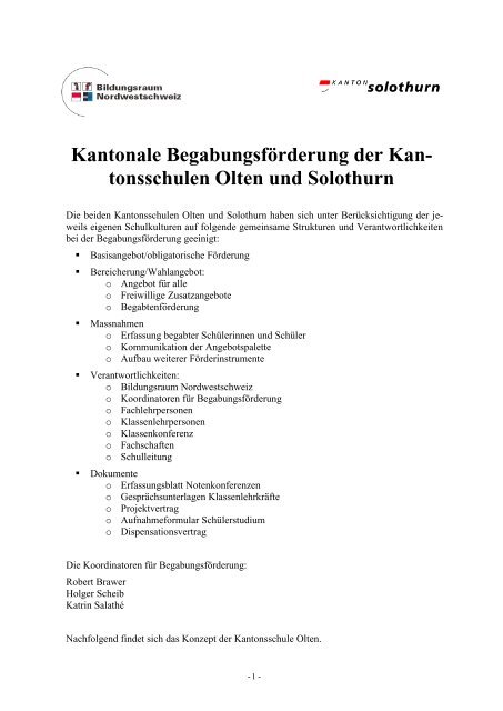 kann hier nachlesen - Kantonsschule Olten