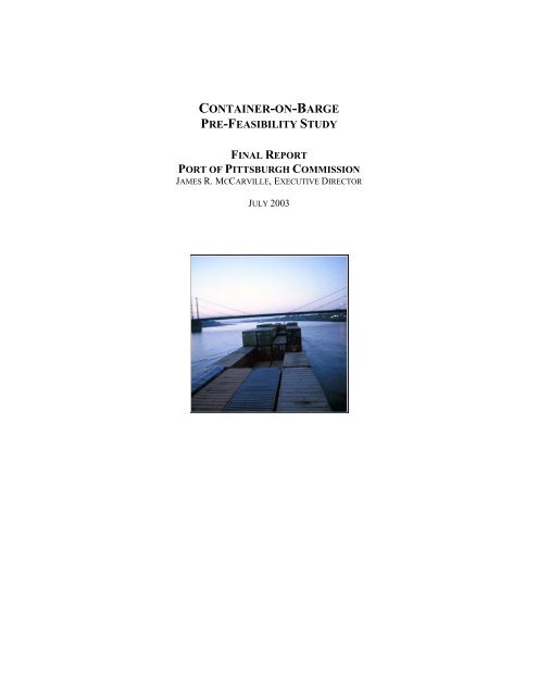 Container-on-Barge Pre-Feasibility Study Final Report - Towmasters ...