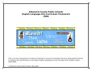 Language Arts/English Curriculum Frameworks - Albemarle County ...