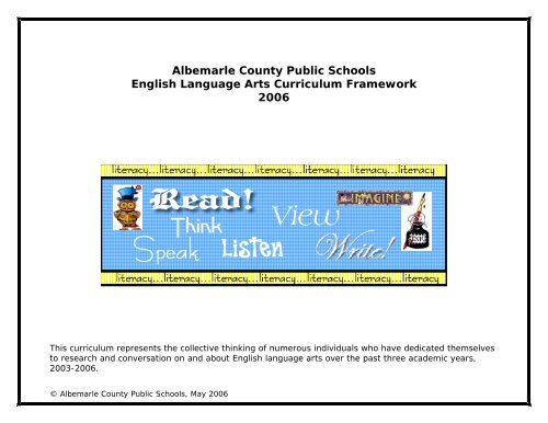 Language Arts/English Curriculum Frameworks - Albemarle County ...