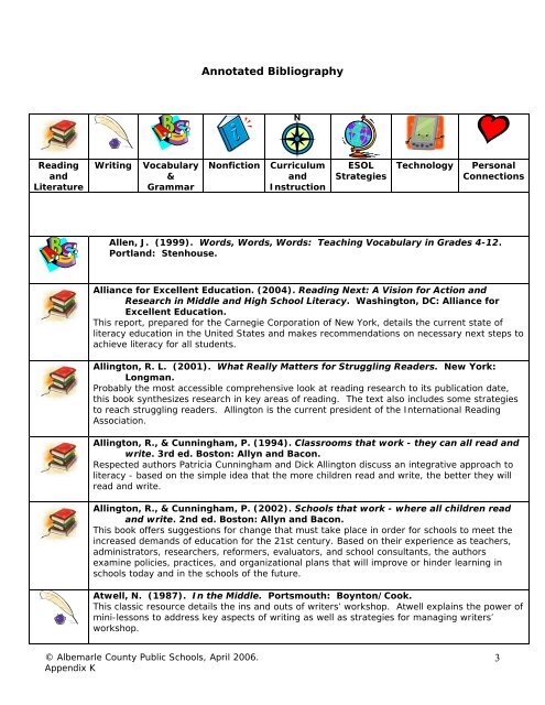 Language Arts/English Curriculum Frameworks - Albemarle County ...