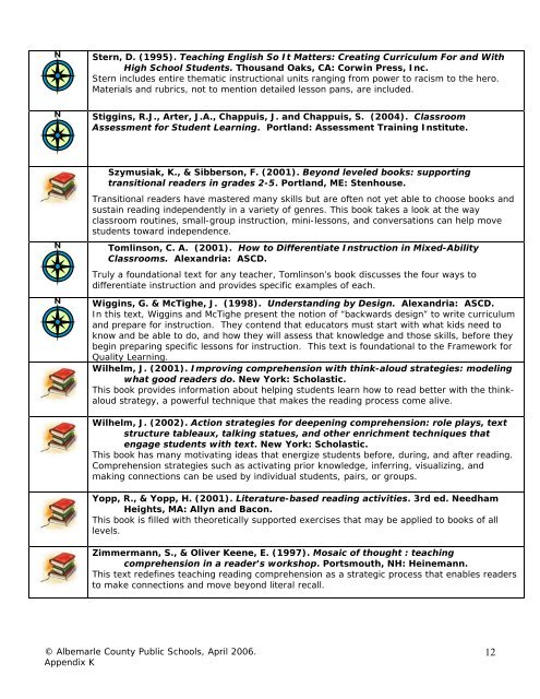 Language Arts/English Curriculum Frameworks - Albemarle County ...