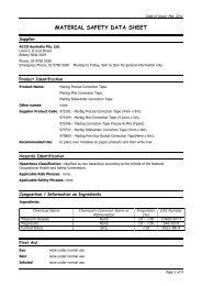 MATERIAL SAFETY DATA SHEET - ACCO Australia