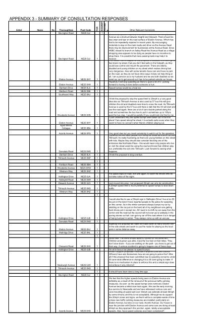 appendix 3 - Northumberland County Council