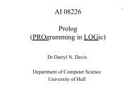 AI 08226 Prolog (PROgramming in LOGic) - Department of ...