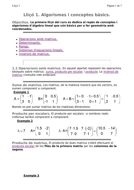 LliÃ§Ã³ 1. Algorismes i conceptes bÃ sics.