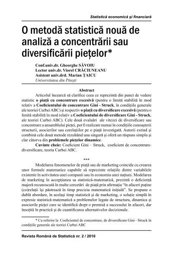 rrs 2_2010site.indd - Revista RomÃ¢nÄ de StatisticÄ