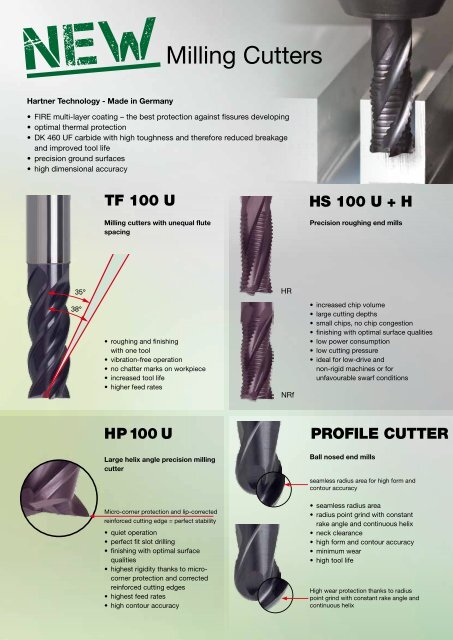 High performance milling cutters - Hartner GmbH