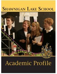 Academic Profile - Shawnigan Lake School