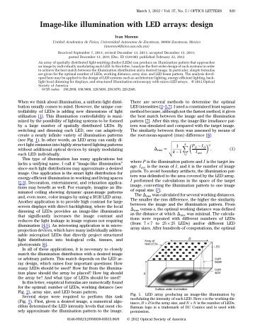 Image-like illumination with LED arrays: design - ResearchGate