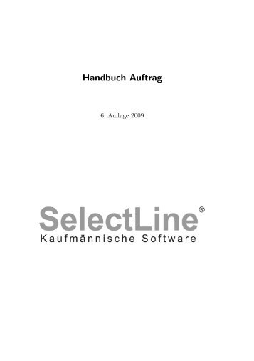 Handbuch Auftrag - SelectLine