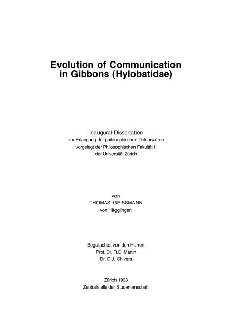 Evolution Of Communication In Gibbons Gibbon Research Lab