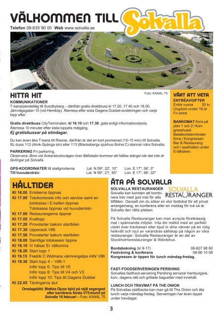 ONSDAG 27 FEBRUARI - Solvalla