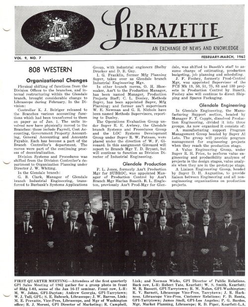 February, 1962 Librazette - Librascope Memories