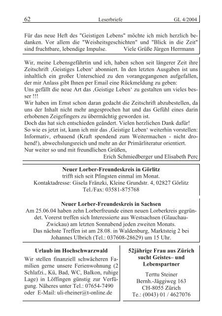 GL 4/2004 - der Lorber-Gesellschaft eV