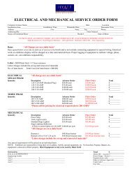 ELECTRICAL AND MECHANICAL SERVICE ORDER FORM