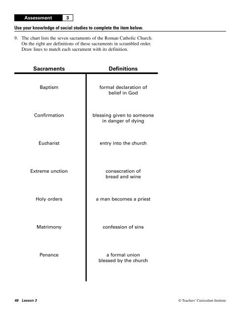 7 Sacraments Chart