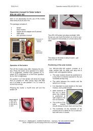 Bedienungsanleitung fÃ¼r fÃ¼r die Solarleuchte SOLUX-LED-10