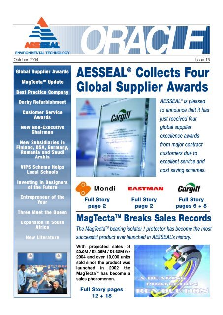 AESSEALÂ® Collects Four Global Supplier Awards - Component Seals