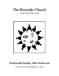 to download this Sunday's Worship Bulletin - The Riverside Church